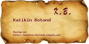 Kalikin Botond névjegykártya
